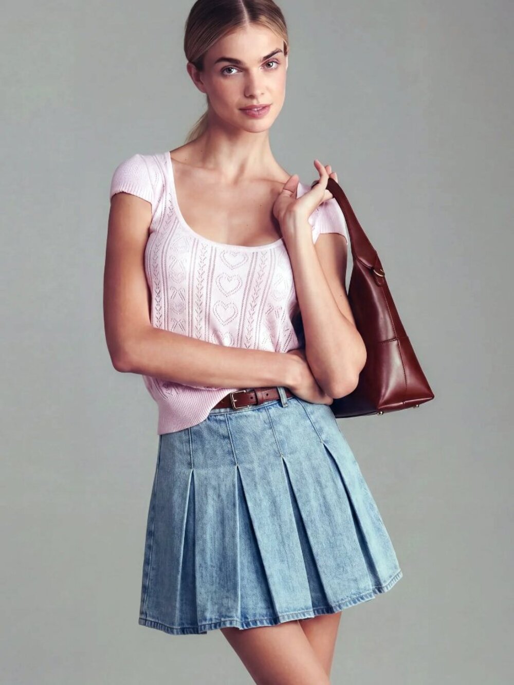 NWT: Blush Pink Cotton Cashmere Pointelle Lightweight Sweater (S)
